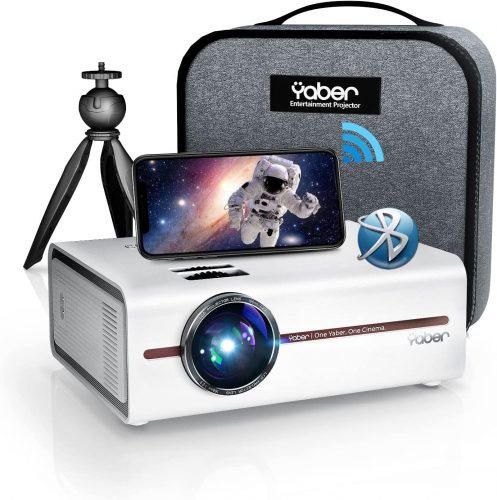 Experience Big-Screen Entertainment Anywhere with YABER V5 Mini Projector: Updated with 5G WiFi and Bluetooth 5.1 for an Immersive Movie Experience